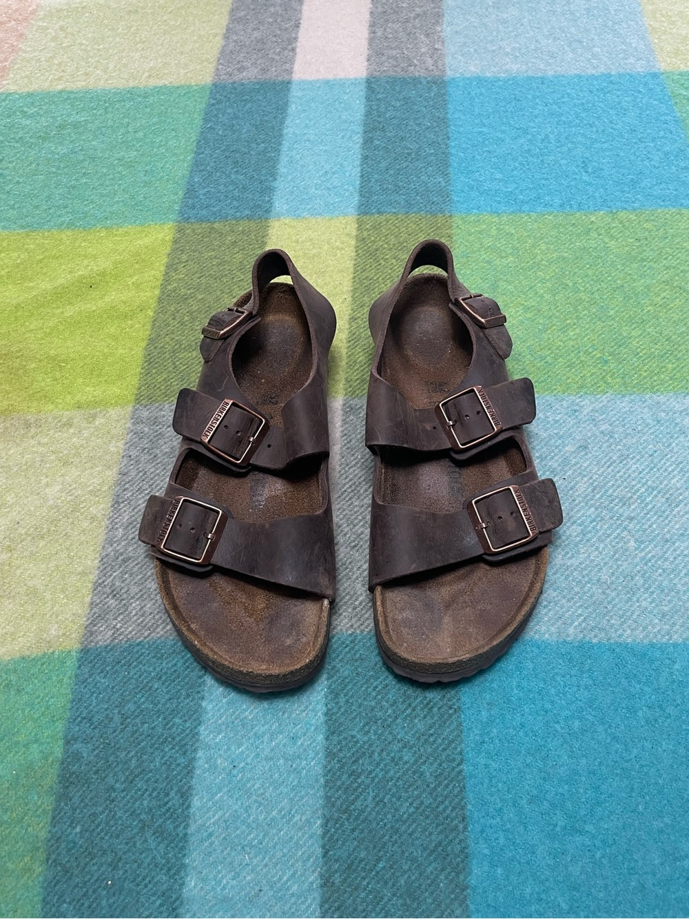 BIRKENSTOCK MILANO Oiled Leather Habana Sandals Shoes Men’s